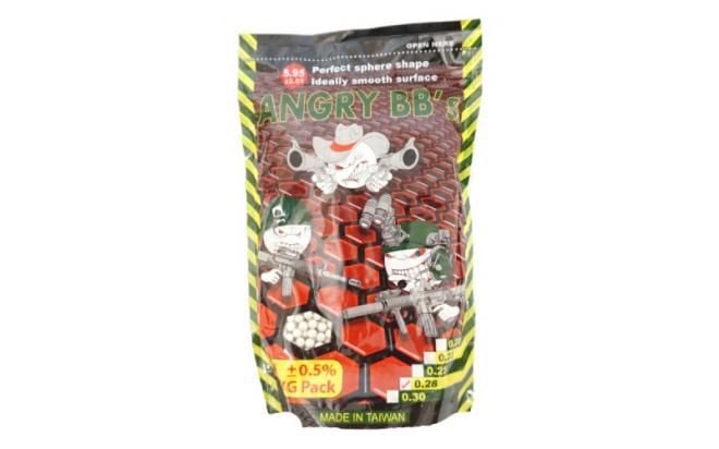 

Шары для страйкбола Angry BBs 0,28х1 кг Taiwan White