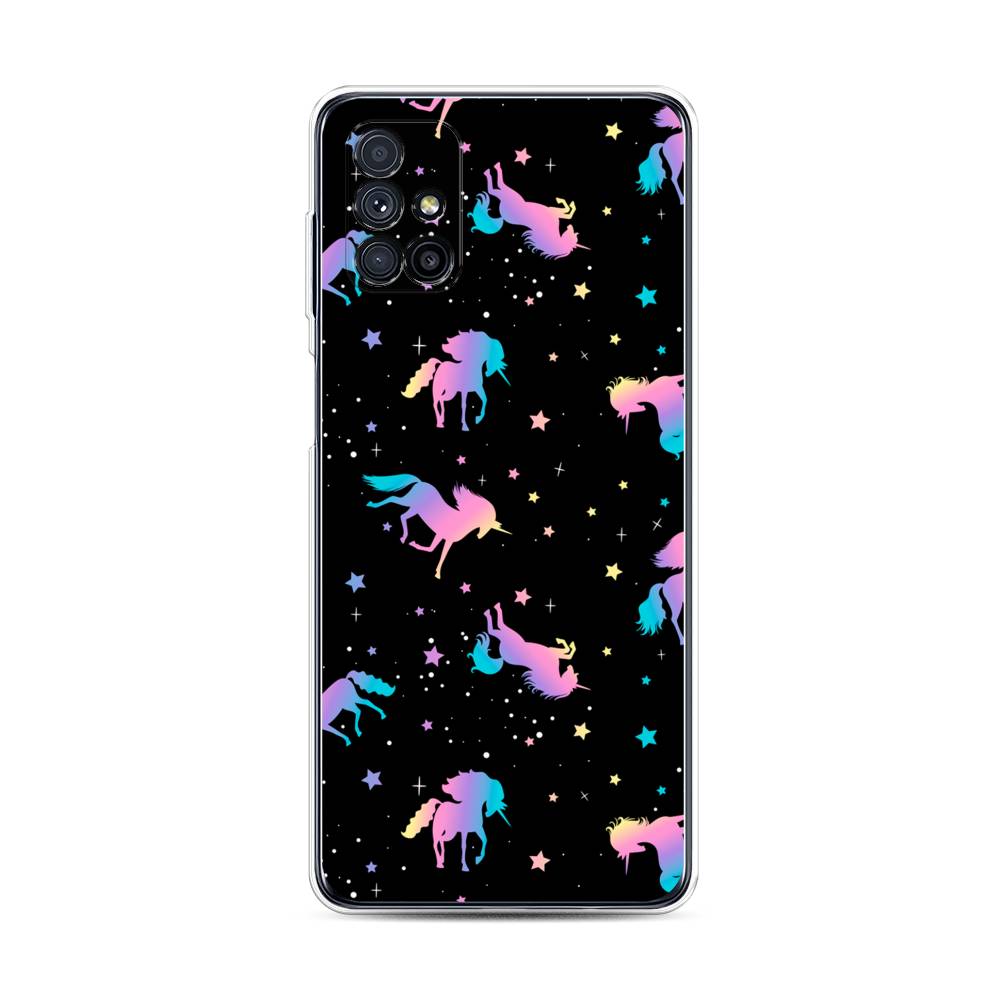 

Чехол на Samsung Galaxy M31s "Единороги градиент", Черный;розовый;голубой, 2101450-1