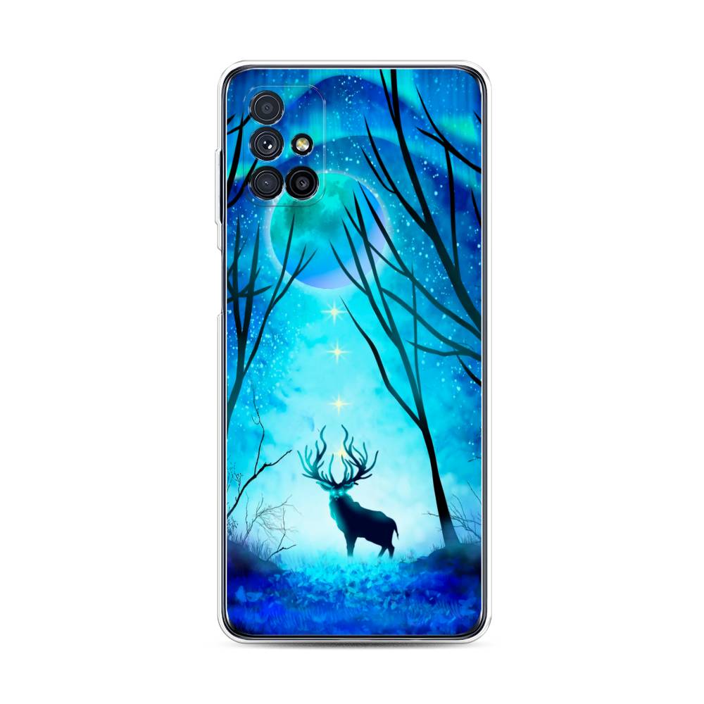 

Чехол на Samsung Galaxy M31s "Олень северное сияние", Синий;черный;голубой, 2101450-1