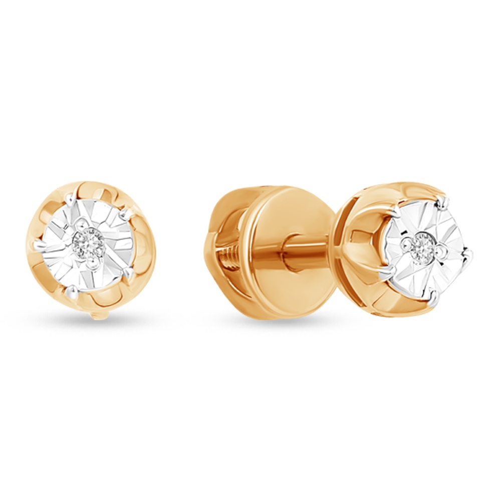 

Серьги пусеты из золота 585Gold 102011092, бриллиант, 102011092