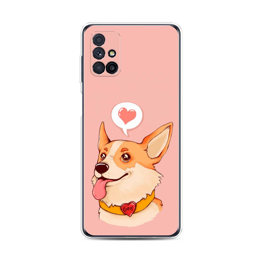 

Чехол на Samsung Galaxy M31s "Корги язык", Розовый;коричневый, 2101450-1