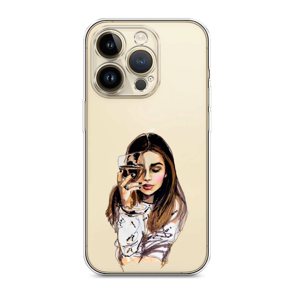 

Чехол Awog на Apple iPhone 14 Pro Max / Айфон 14 Pro Max "Девушка с бокалом", 15050-7