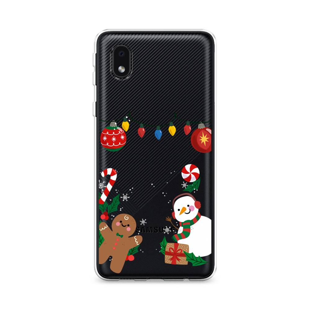 

Чехол на Samsung Galaxy A01 Core "Новогоднее настроение", Коричневый;красный;зеленый, 2101250-5