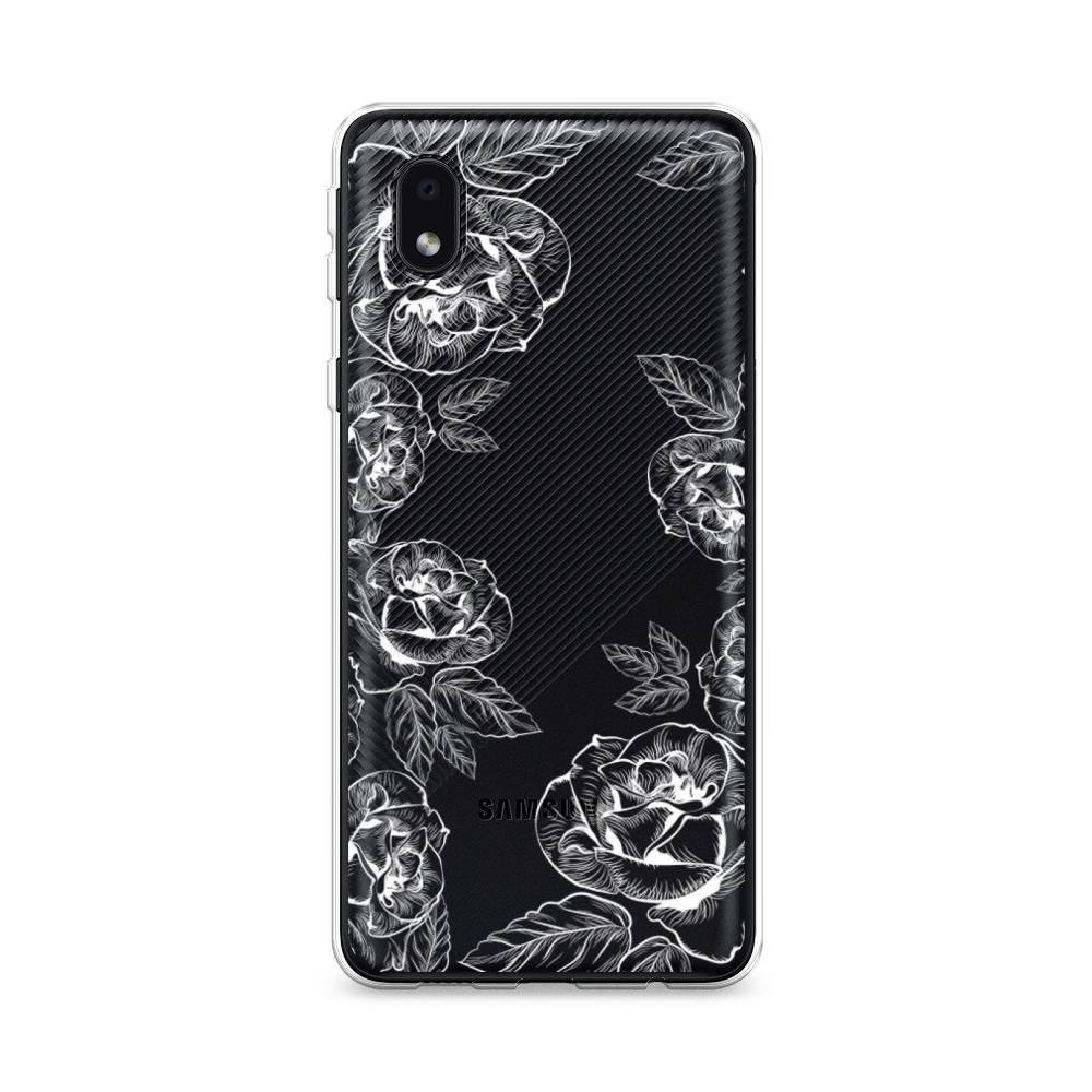 

Чехол на Samsung Galaxy A01 Core "Розы графика", Черный;серый, 2101250-2