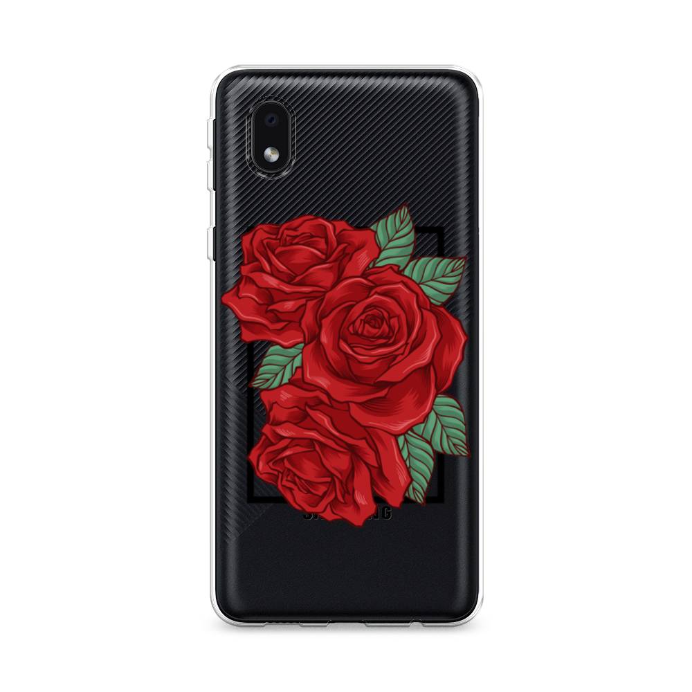 

Чехол на Samsung Galaxy A01 Core "Три алые розы", Красный, 2101250-2