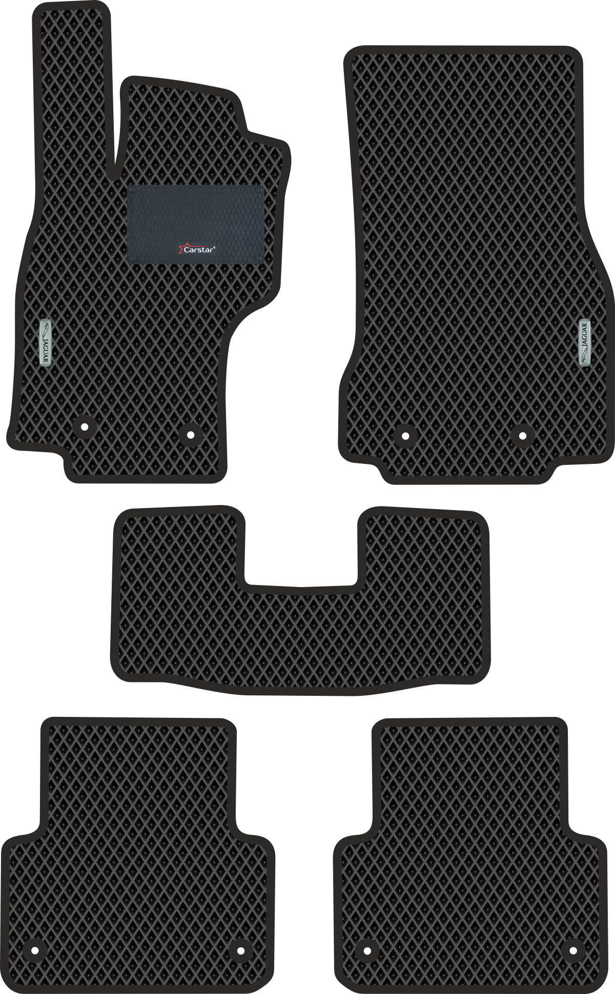 

Комплект ковриков Kupi-Kovrik EVA для Jaguar XF I 4wd 2007-2015,чёрный,подпятник,2 эмблемы