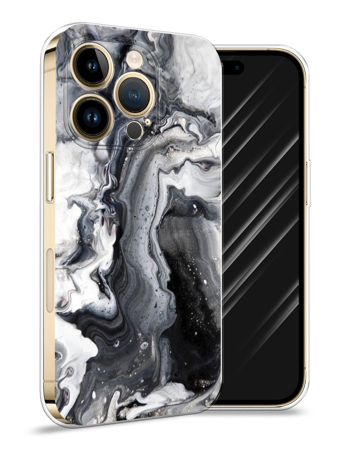 

Силиконовый чехол Awog "Бело-черные сложные полосы" для Apple iPhone 14 Pro Max, Черный;белый, 15050-3