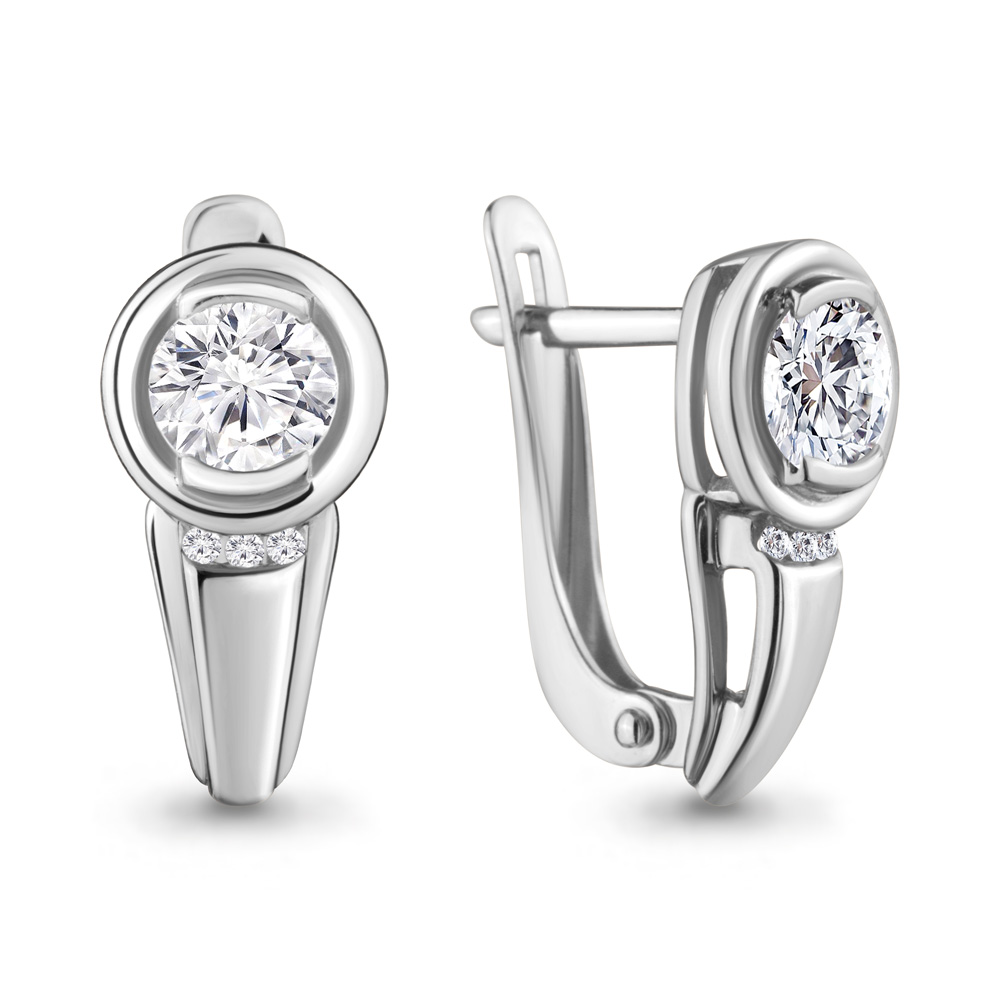 

Серьги из серебра с фианитом Aquamarine Aquamarine 43421А_925_р, 43421А_925_р