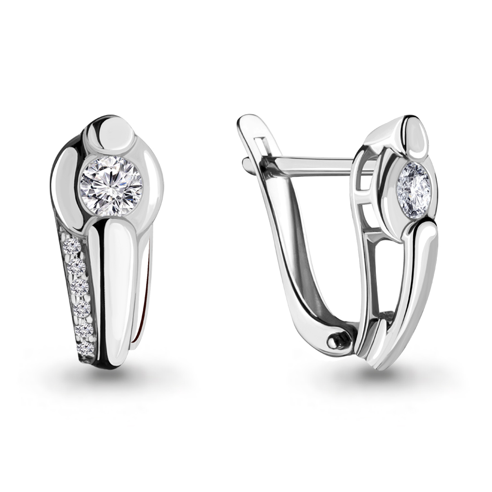 

Серьги из серебра с фианитом Aquamarine Aquamarine 43420А_925_р, 43420А_925_р