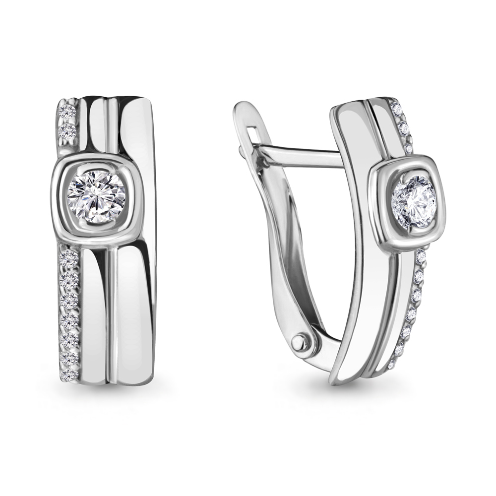 

Серьги из серебра с фианитом Aquamarine Aquamarine 43419А_925_р, 43419А_925_р