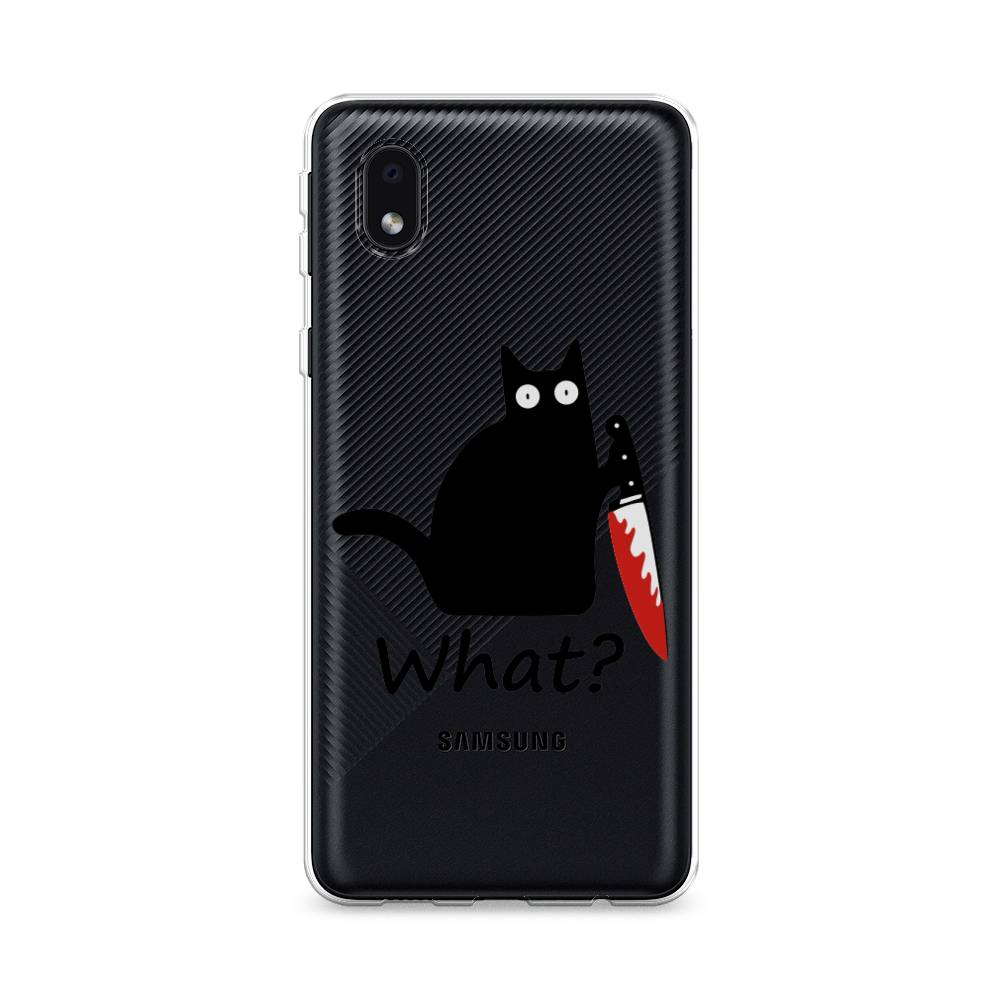 

Чехол на Samsung Galaxy A01 Core "Котик с ножом", Черный;красный, 2101250-6