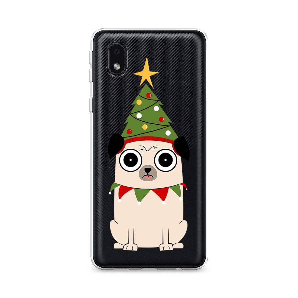 

Чехол на Samsung Galaxy A01 Core "Собачка с ёлочкой", Бежевый;красный;зеленый, 2101250-1