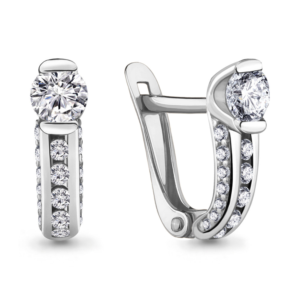 

Серьги из серебра с фианитом Aquamarine Aquamarine 434081А_925_р, 434081А_925_р