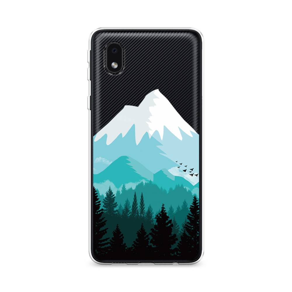 

Чехол на Samsung Galaxy A01 Core "Синяя снежная гора", Белый;голубой, 2101250-2