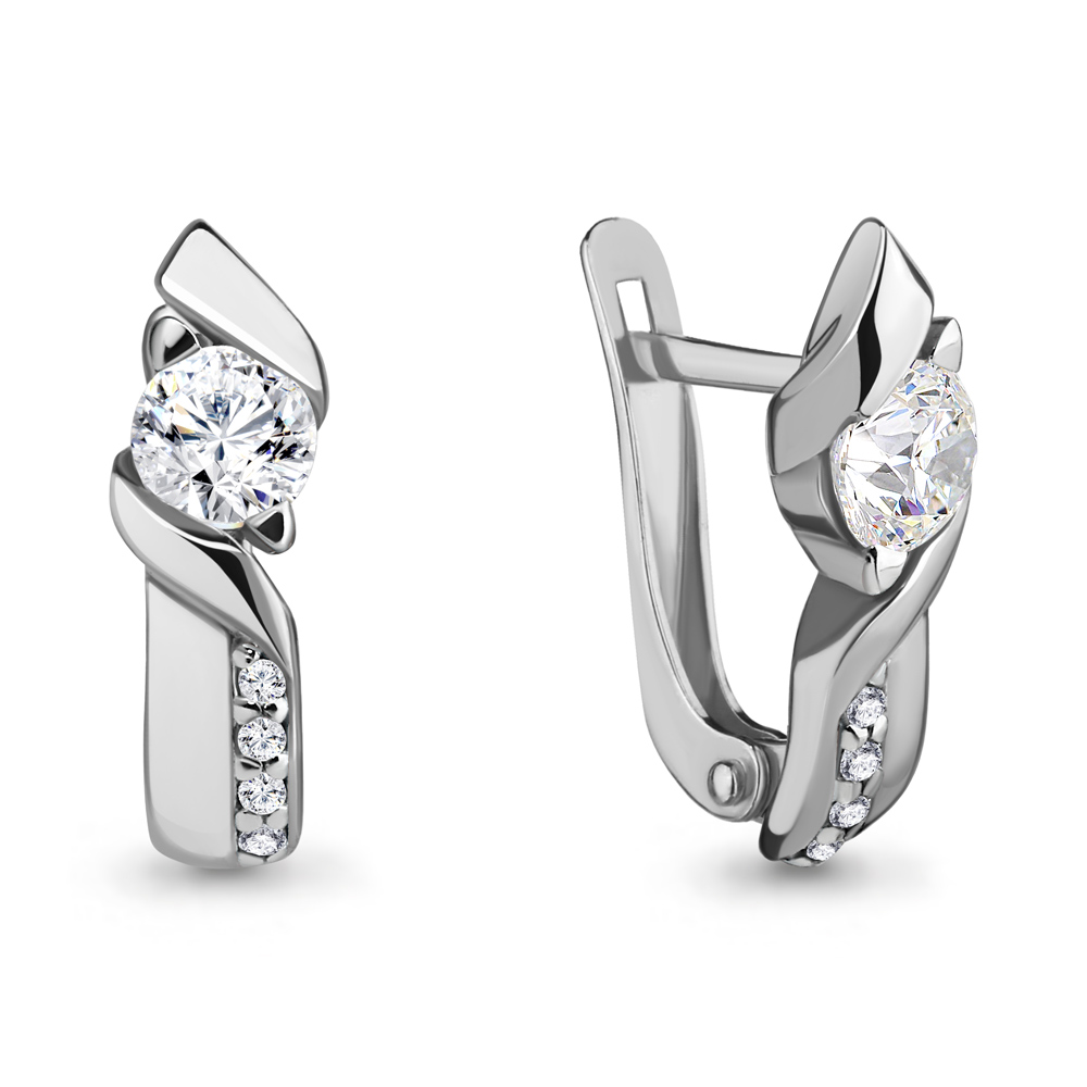 

Серьги из серебра с фианитом Aquamarine Aquamarine 434021А_925_р, 434021А_925_р