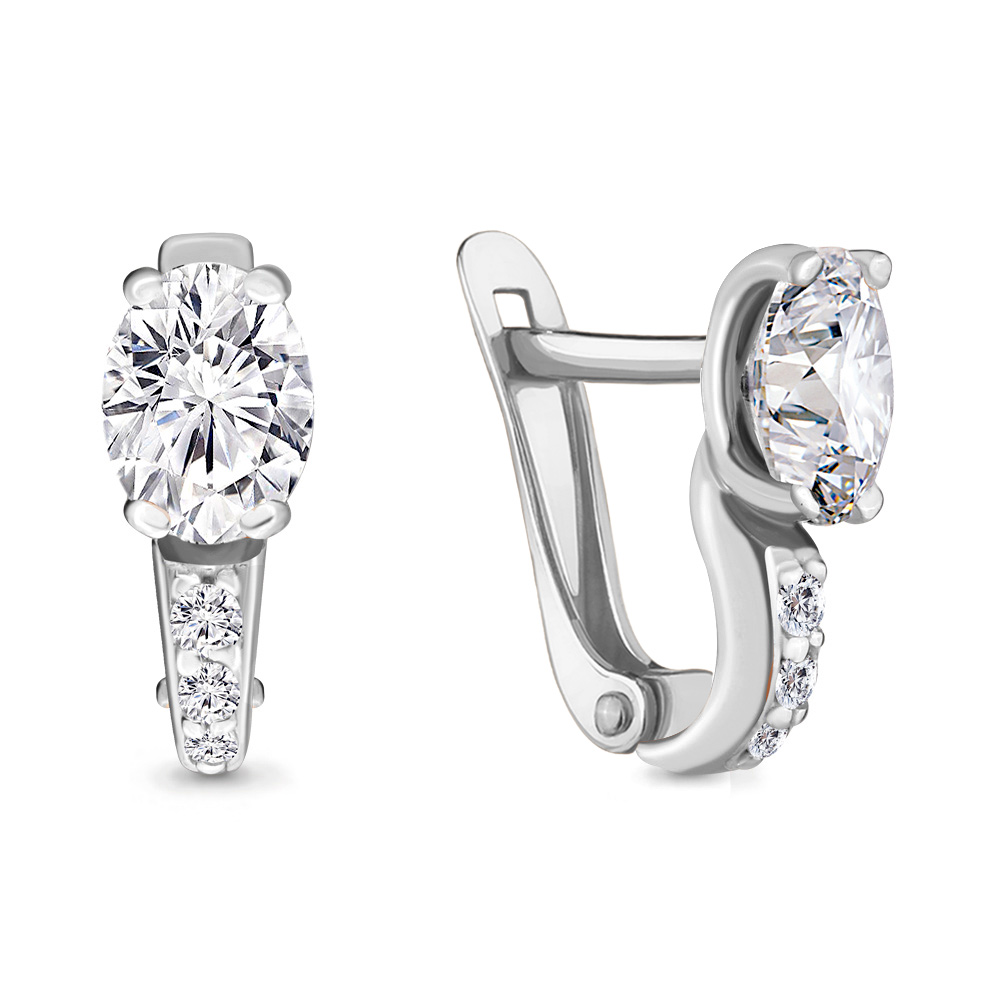 

Серьги из серебра с фианитом Aquamarine Aquamarine 433971А_925_р, 433971А_925_р