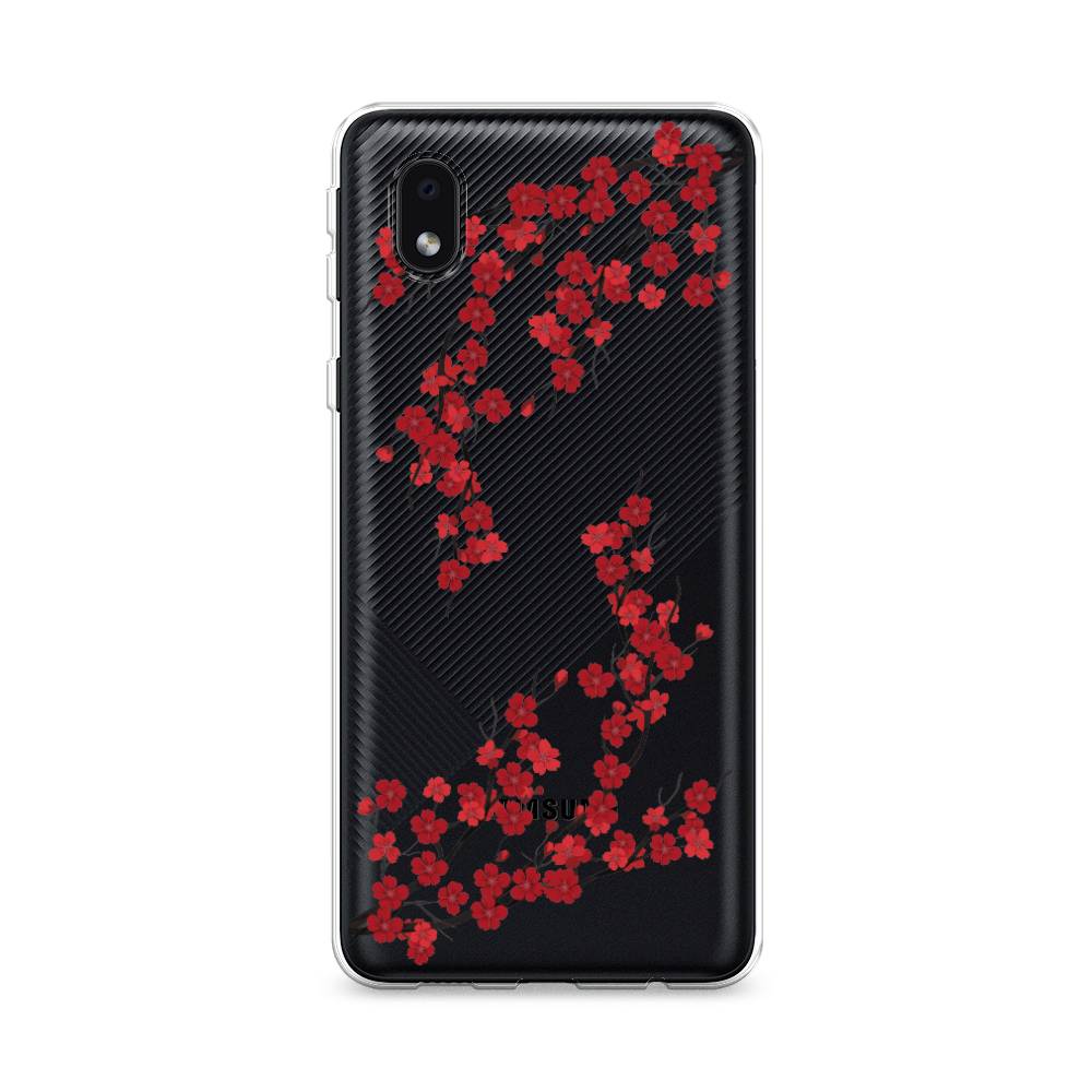 

Чехол на Samsung Galaxy A01 Core "Красная сакура", Красный;черный, 2101250-2