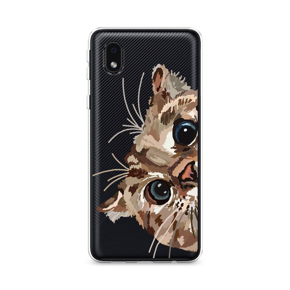 

Чехол на Samsung Galaxy A01 Core "Любопытный кот", Коричневый;синий;черный, 2101250-1