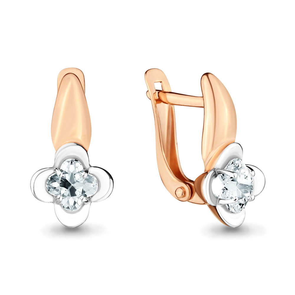 

Серьги из красного золота с фианитом Aquamarine Aquamarine 43383_585_кз, 43383_585_кз