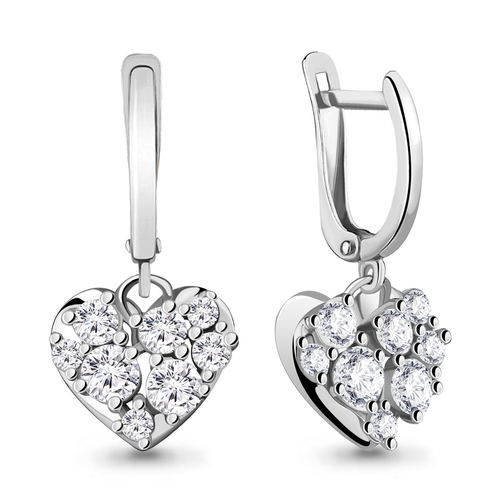 

Серьги из серебра с фианитом Aquamarine Aquamarine 43091А_925_р, 43091А_925_р