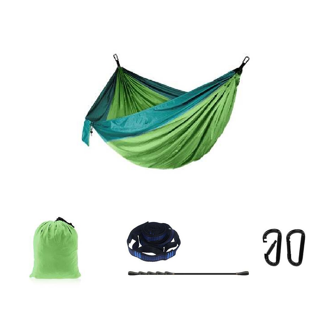 Туристический гамак из парашютной ткани KONOO DC004. 2.7*1.4 м, цвет болотный