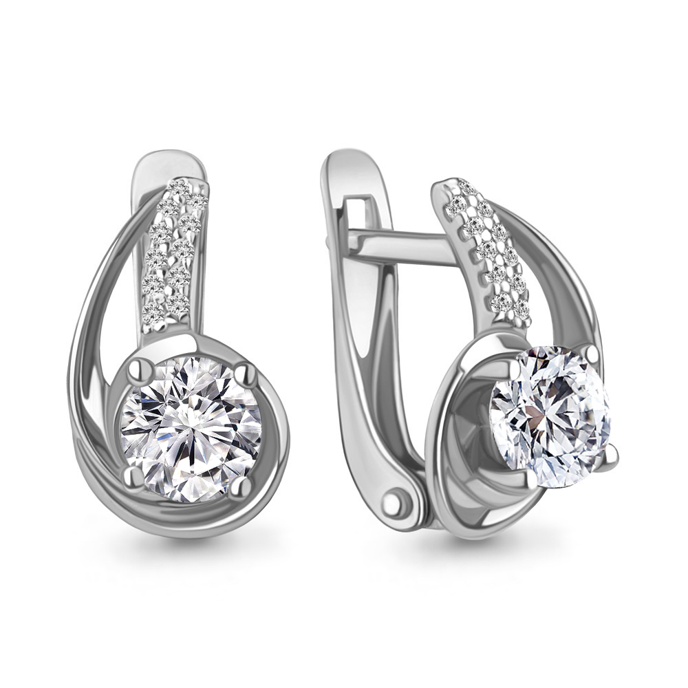 

Серьги из серебра с фианитом Aquamarine Aquamarine 42985А_925_р, 42985А_925_р