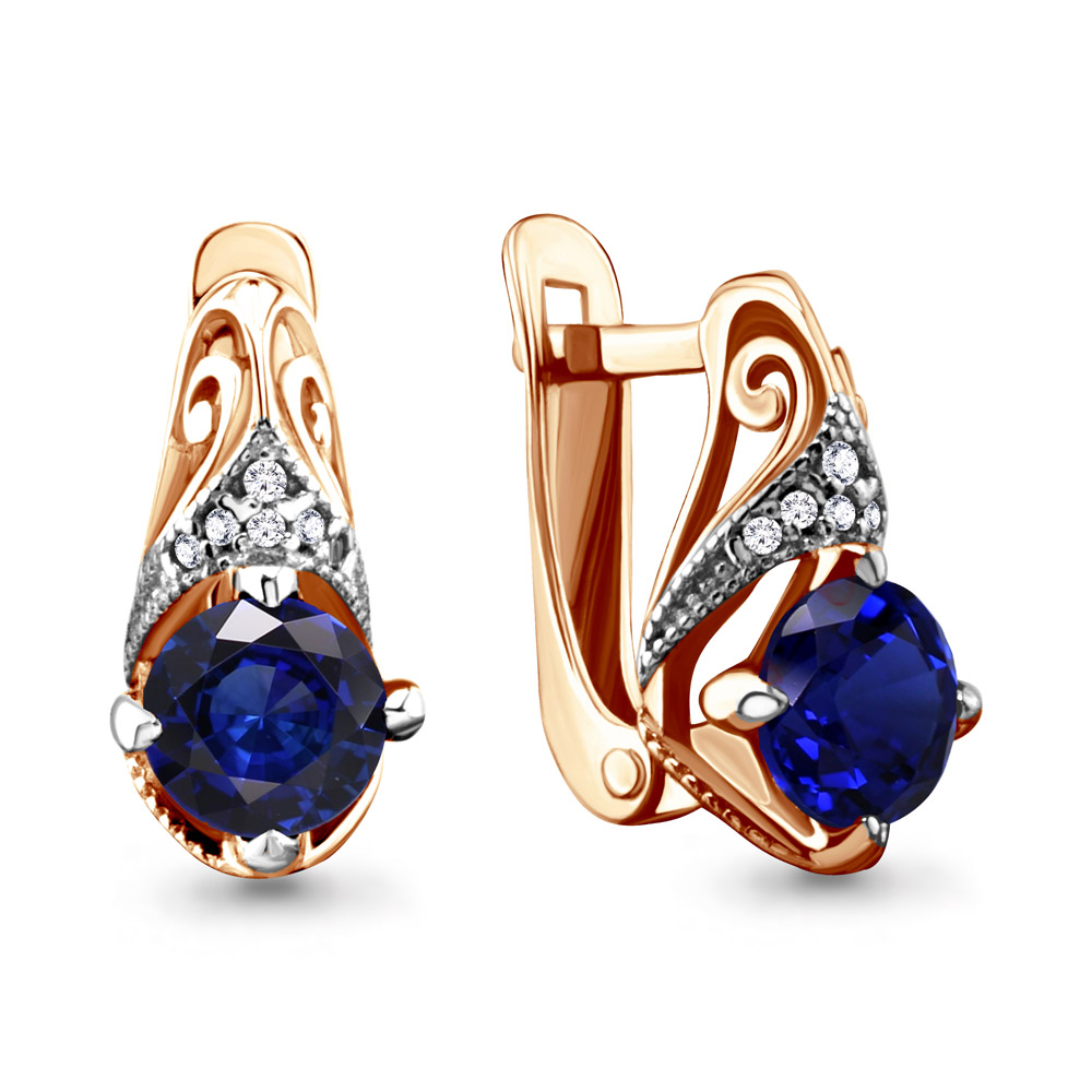 

Серьги из красного золота с фианитом Aquamarine Aquamarine 42984Б_585_кз, 42984Б_585_кз