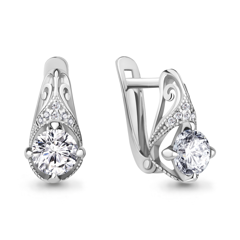 

Серьги из серебра с фианитом Aquamarine Aquamarine 42984А_925_р, 42984А_925_р