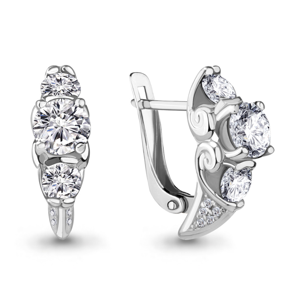 

Серьги из серебра с фианитом Aquamarine Aquamarine 42982А_925_р, 42982А_925_р