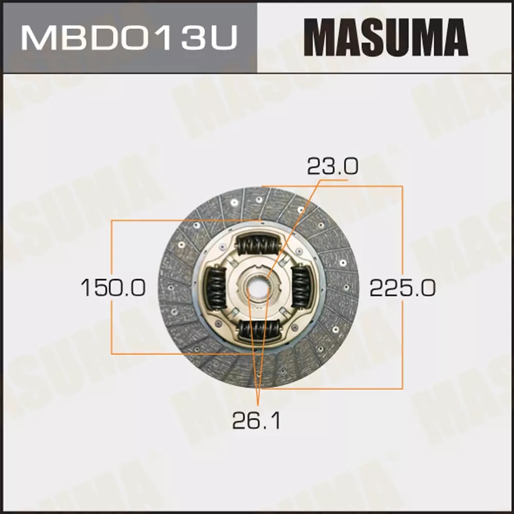 

Диск сцепления Mitsubishi L200/Pajero III/Pajero Sport I 86>06 Masuma MBD013U