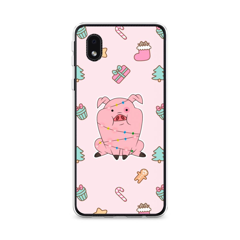 

Чехол на Samsung Galaxy A01 Core "Розовая свинка", Розовый;зеленый, 2101250-5