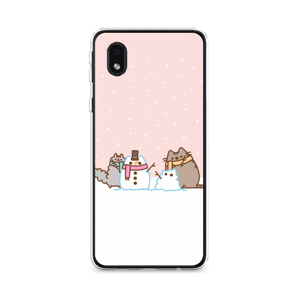 

Чехол на Samsung Galaxy A01 Core "Котики в снегу", Розовый;белый;серый, 2101250-5