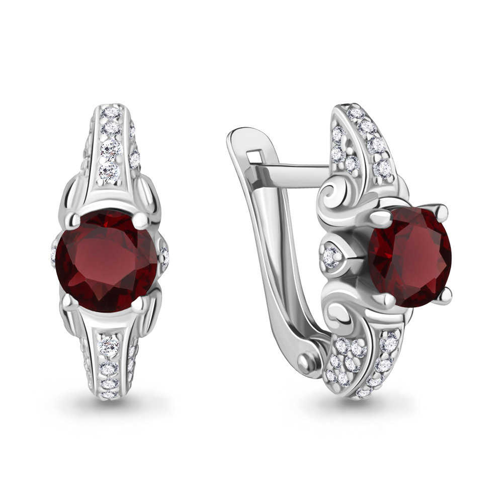 

Серьги из серебра с гранатом Aquamarine Aquamarine 4296803А_925_р, 4296803А_925_р