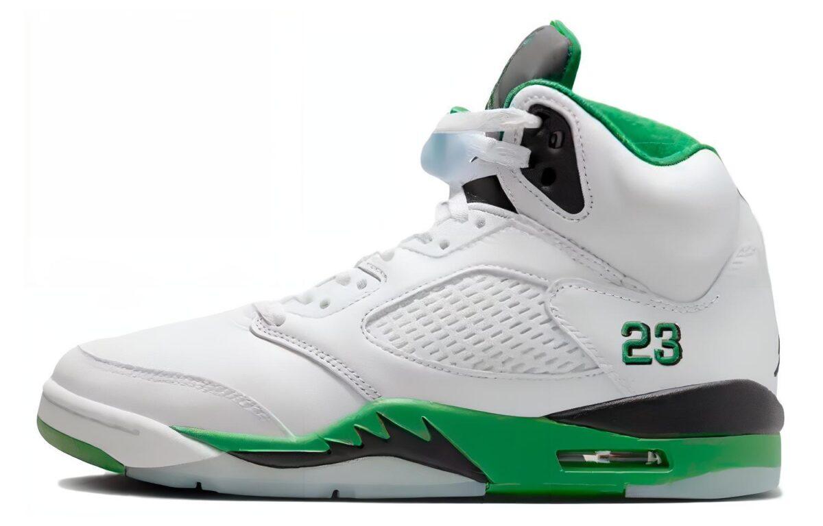 

Кеды унисекс Jordan Air Jordan 5 Lucky Green белые 42.5 EU, Белый, Air Jordan 5 Lucky Green