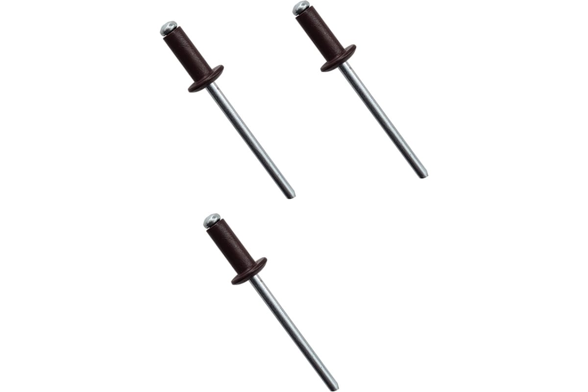 Вытяжные заклепки РемоКолор алюминиевые, коричневые (RAL 8017), 4x10 мм, 50 шт. 26-6-110