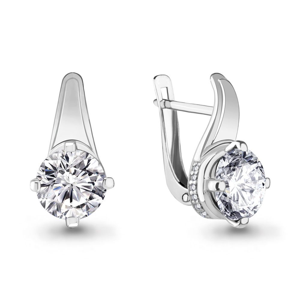 

Серьги из серебра с фианитом Aquamarine Aquamarine 42912А_925_р, 42912А_925_р