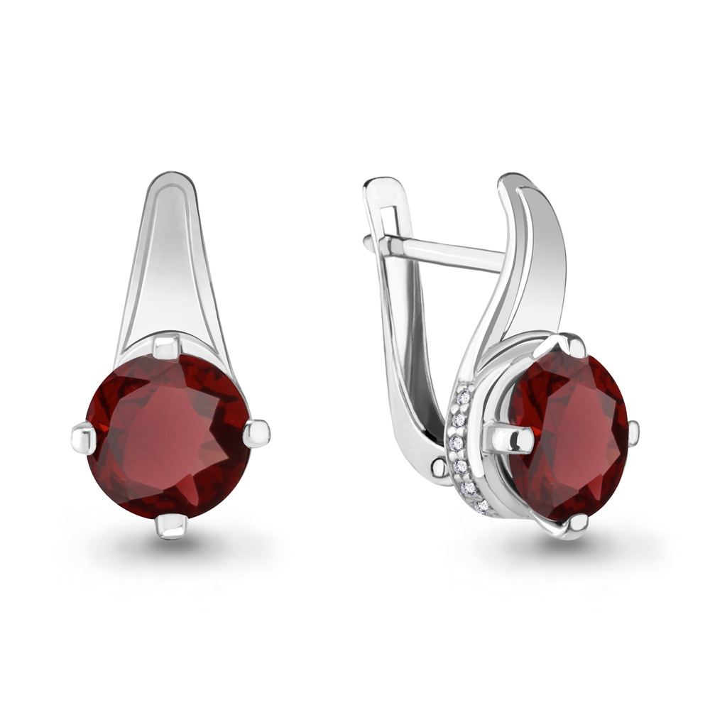 

Серьги из серебра с гранатом Aquamarine Aquamarine 4291203А_925_р, 4291203А_925_р
