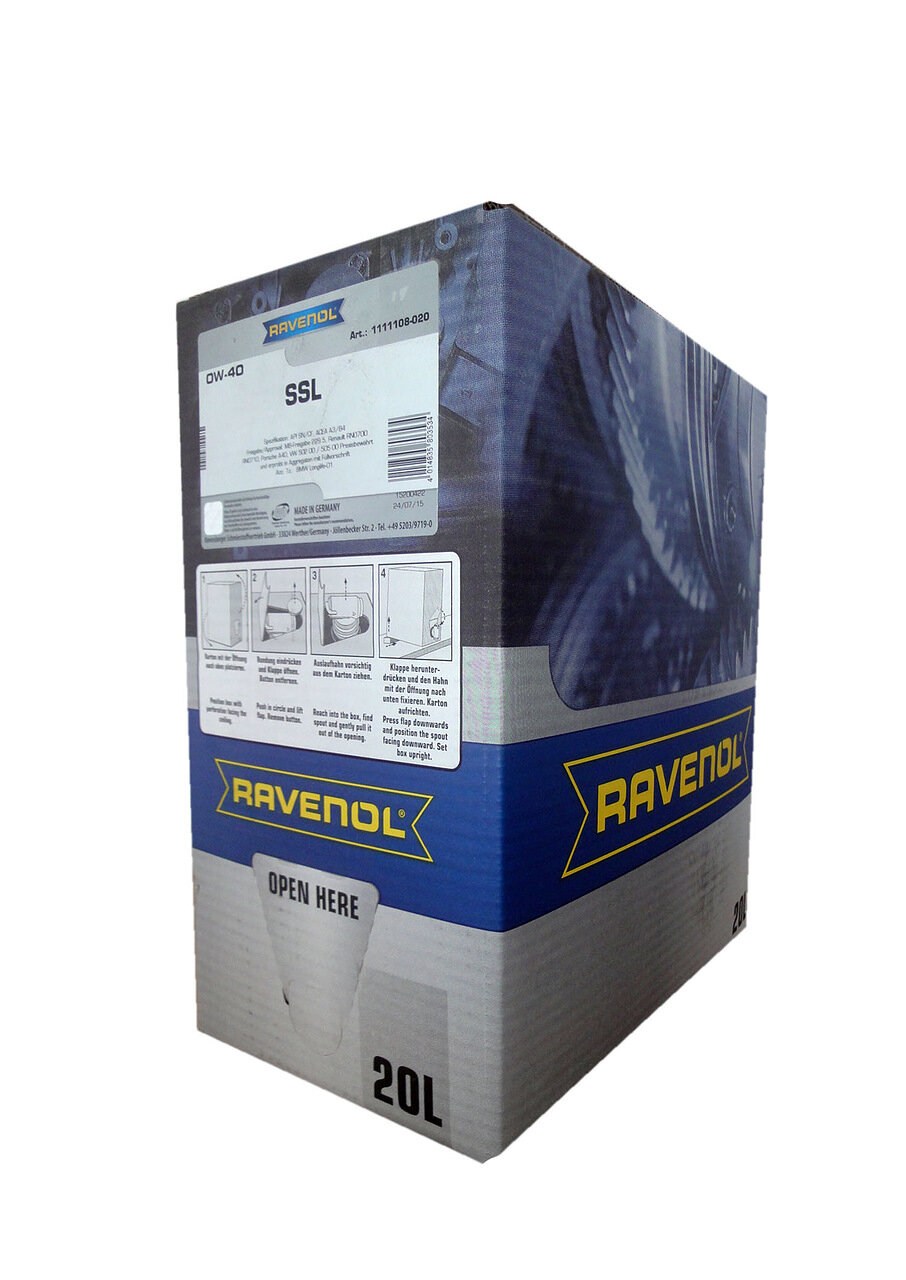 

Моторное масло Ravenol SSL Ecobox 1111108-B20-01-888 0W40 20л