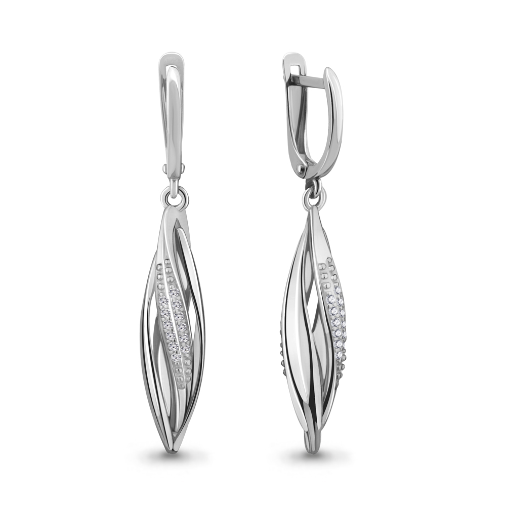 

Серьги из серебра с фианитом Aquamarine Aquamarine 42911А_925_р, 42911А_925_р