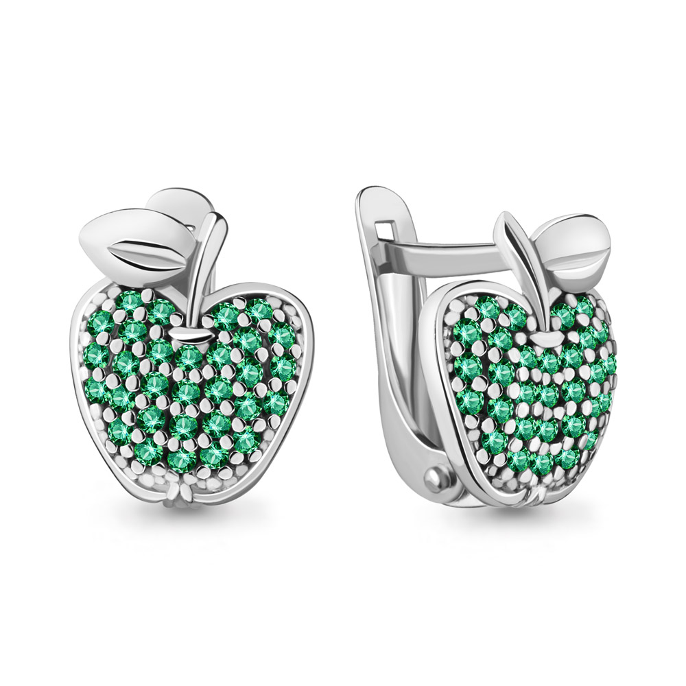 

Серьги из серебра с изумрудом искусственным Aquamarine Aquamarine 42570Г_925_р, 42570Г_925_р