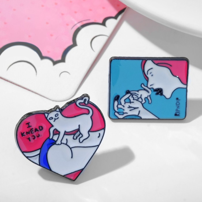 

Набор значков (2шт) "Комикс", цветной в серебре, (2шт.)