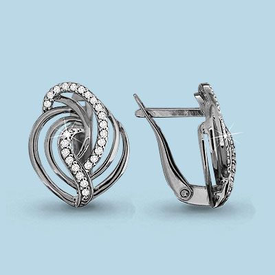 

Серьги из серебра с фианитом Aquamarine Aquamarine 42526А_925_р, 42526А_925_р