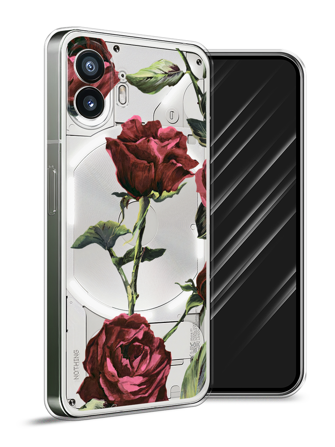 

Чехол Awog на Nothing Phone (2) "Бордовые розы фон", Бордовый, 3300250-1