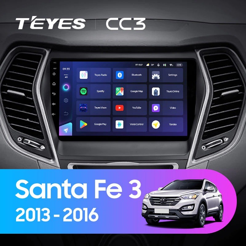 

Автомобильная магнитола Teyes CC3 4/32 Hyundai Santa Fe 3 (2013-2016) Тип-A, Teyes CC3 Hyundai Santa Fe 3 (2013-2016) Тип-A