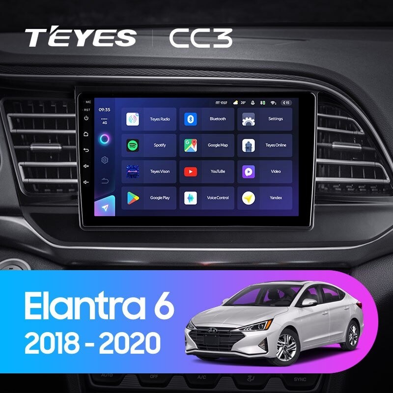 Автомобильная магнитола Teyes CC3 432 Hyundai Elantra 6 2018-2020 Тип-A 3913100₽