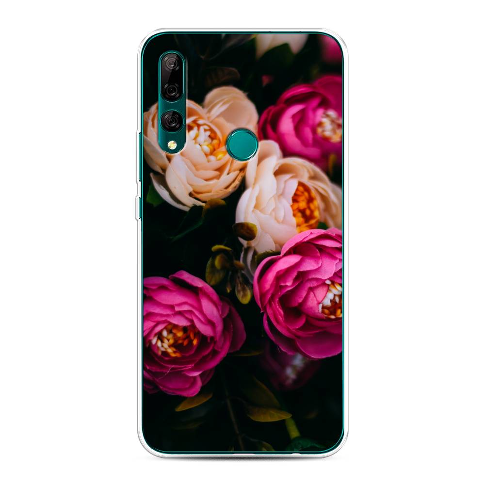 фото Чехол awog "розовые пионы на черном" для huawei y9 prime 2019