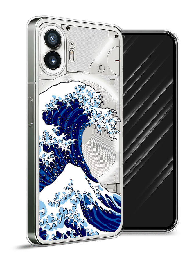

Чехол Awog на Nothing Phone (2) "Волна в Канагаве", Синий;белый, 3300250-1