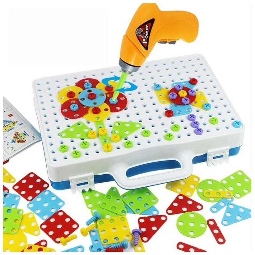 

Конструктор мозаика XPX 3D с шуруповёртом, 255 деталей 6-животных