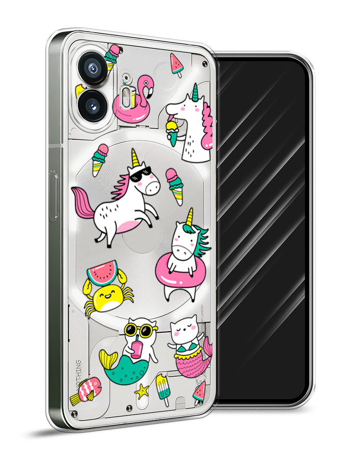 

Чехол Awog на Nothing Phone (2) "На отдыхе", Белый;бирюзовый;розовый, 3300250-1