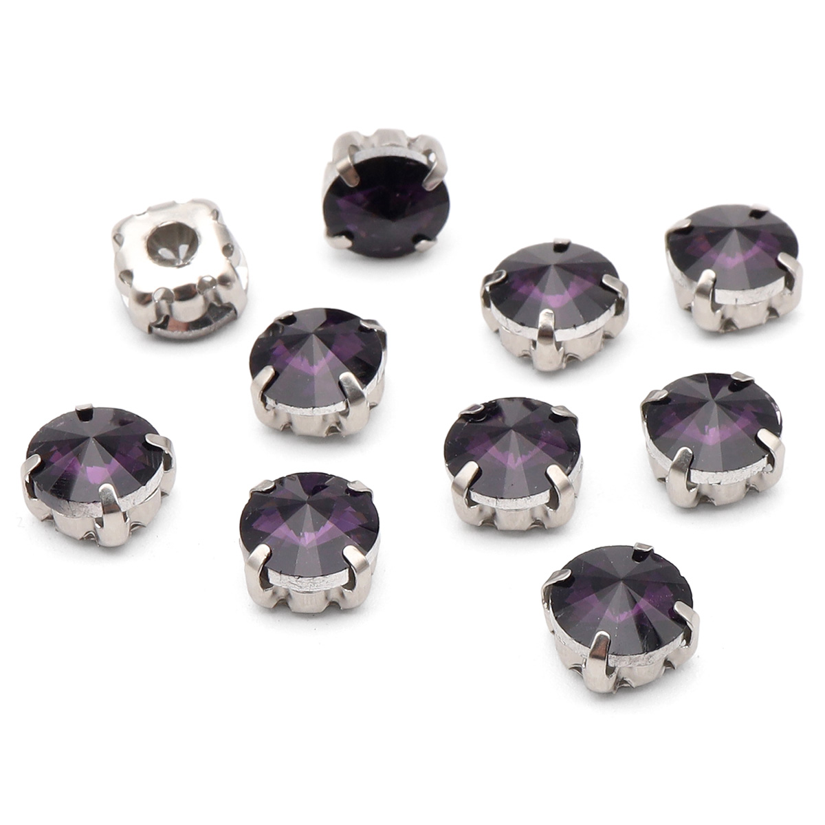 

РЦ012НН8 Хрустальные стразы в цапах круглой формы, фиолетовый 8 мм, 10 шт. Astra&Craft